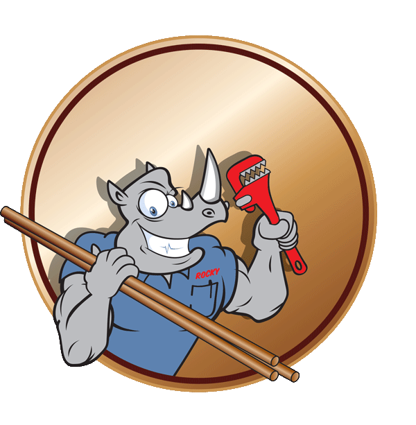 Rapid Rhino Plumbing logo, animated a full of winning.